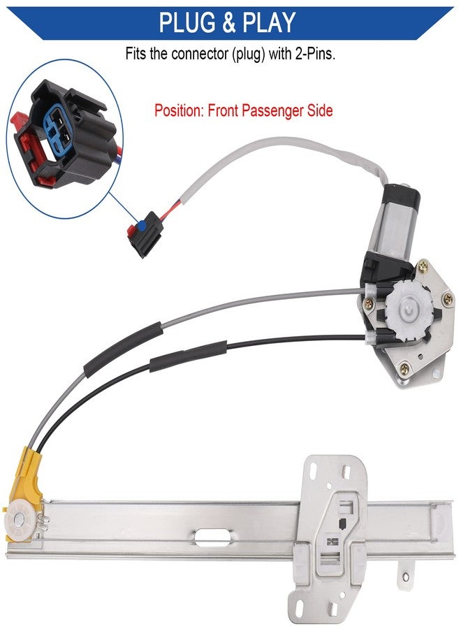 Obaee 741-769 Front Passenger Side Power Window Lift Regulator with Motor Compatible with Jeep Cherokee XJ 1997-2001 Replacement OEM 55154958AI - Image 3